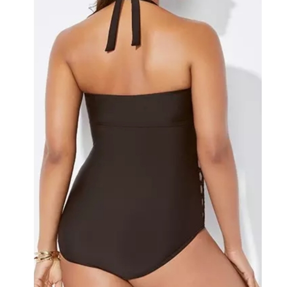 BOSS BLACK CUT-OUT UNDERWIRE ONE PIECE SWIMSUIT 18 - Picture 3 of 5